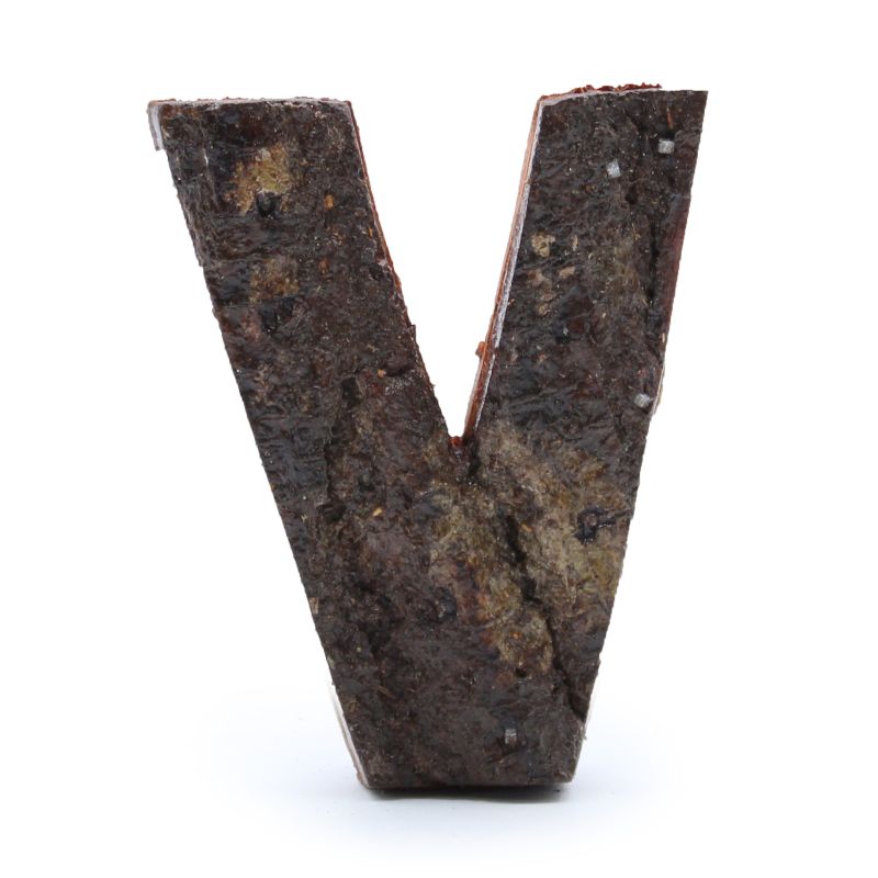 Rustikalna Slova od Kore Drveta - "V" - 7cm