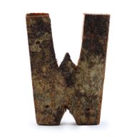 Rustikalna Slova od Kore Drveta - "W" - 7cm