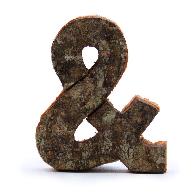Rustikalna Slova od Kore Drveta - "&" - 7cm