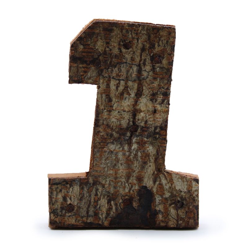 Rustikalni Broj od Kore Drveta - "1" - 7cm