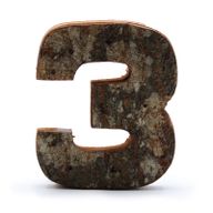 Rustikalni Broj od Kore Drveta - "3" - 7cm