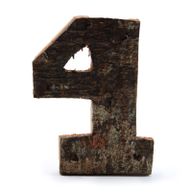 Rustikalni Broj od Kore Drveta - "4" - 7cm