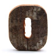 Rustikalni Broj od Kore Drveta - "0" - 7cm