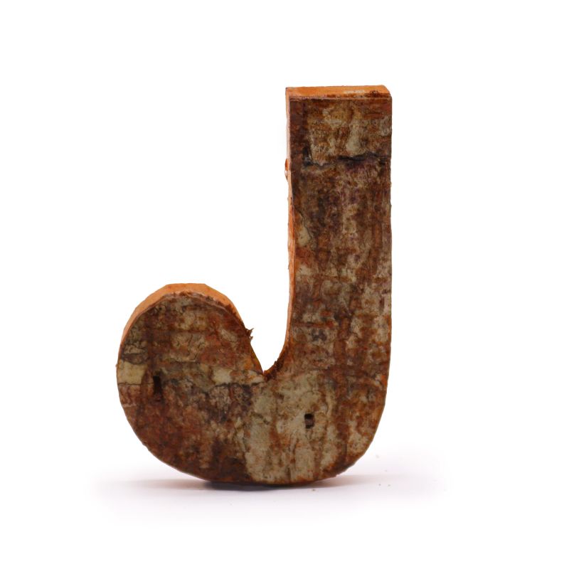 Rustikalna Slova od Kore Drveta - "J" - 7cm