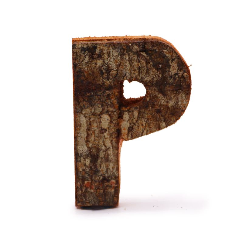 Rustikalna Slova od Kore Drveta - "P" - 7cm
