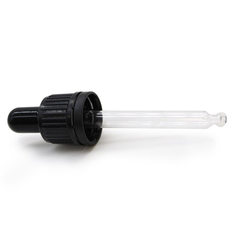 Crna Staklena Pipeta s Kapaljkom za Bočicu od 10ml, 18mm