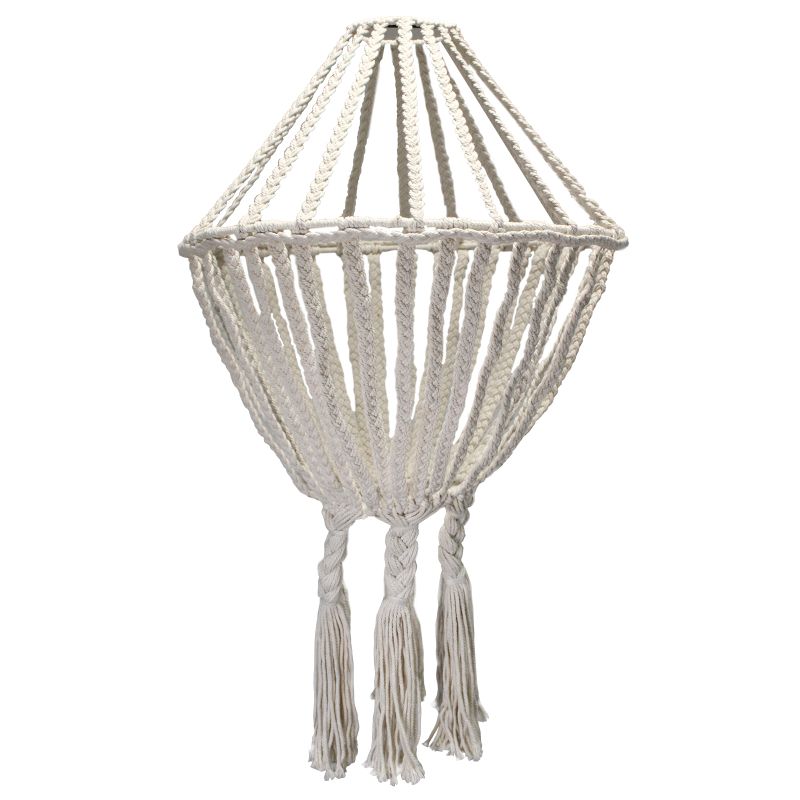 Veliki Macrame Pleteni Luster - Prirodna