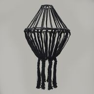 Veliki Macrame Pleteni Luster - Crna