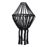 Veliki Macrame Pleteni Luster - Crna