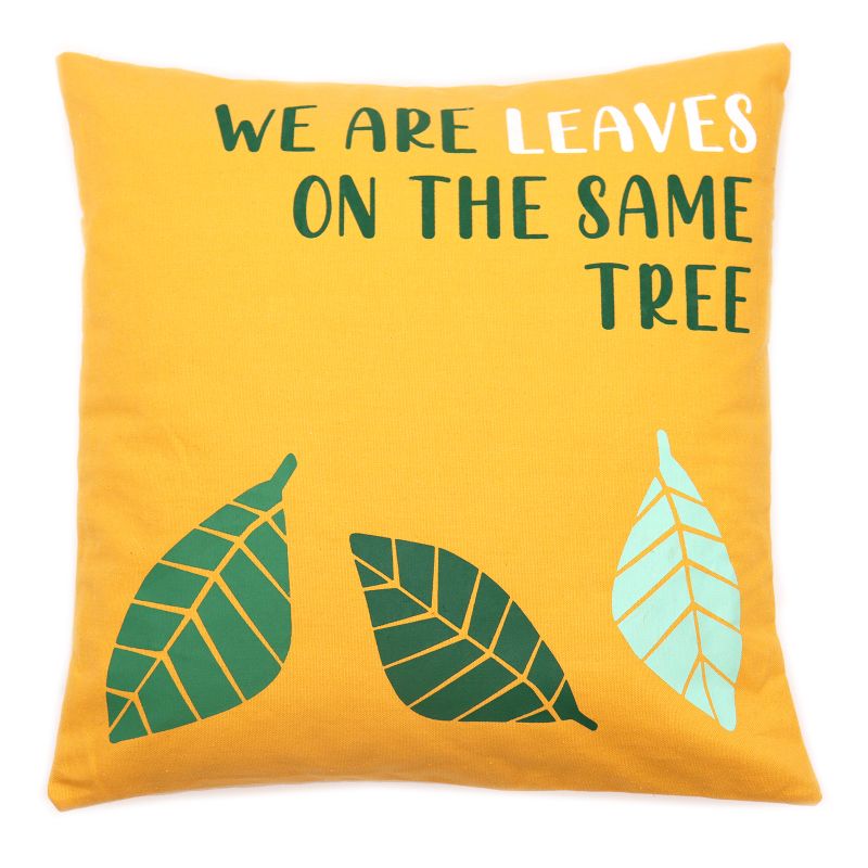 Jastučnica s Printom - We are Leaves - Žuta, Plava i Prirodna