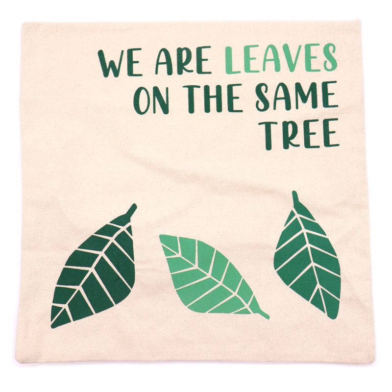 Jastučnica s Printom - We are Leaves - Žuta, Plava i Prirodna