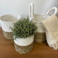 Set Košarica od Morske Trave - Prirodna Bijela