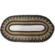 Ovalna Prostirka od Morske Trave - Crna, Bijela i Smeđa - Klasičan - 60x120cm