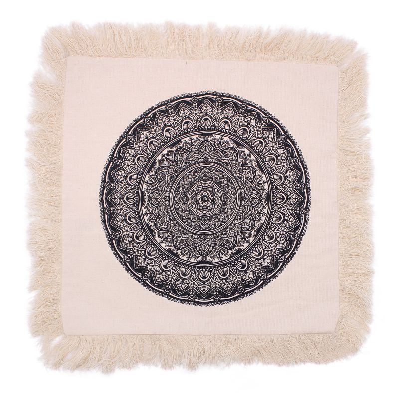 Tradicionalna Mandala Jastučnica - 45x45cm - Crna