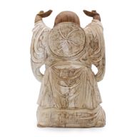 Ručno Izrezbarena Buddha Statua - Ruke Gore - Isprano Bijela 40cm