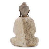 Ručno Izrezbarena Buddha Statua - Dobrodošli - Isprano Bijela 40cm