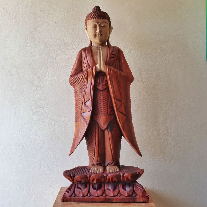 Ručno Izrezbarena Buddha Statua - Dobrodošli 100cm