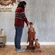 Ručno Izrezbarena Buddha Statua - Dobrodošli 100cm