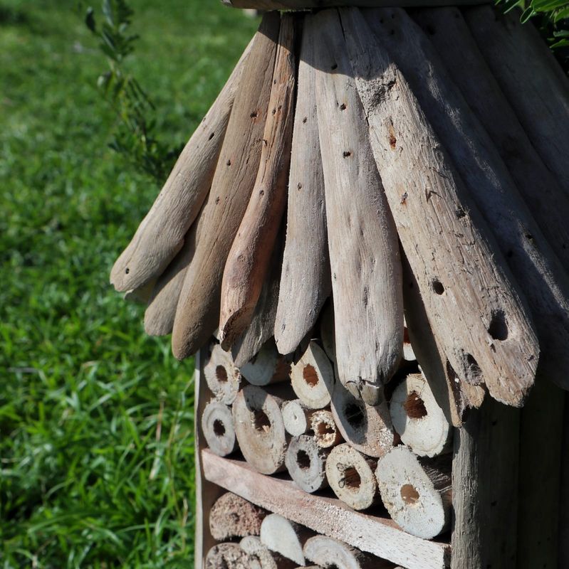 Visoka Kućica za Pčele i Insekte od Naplavljenog Drva