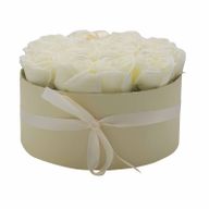 Poklon Kutija s Cvjetnim Sapunima - 14 Krem Ruža - Kvadrat