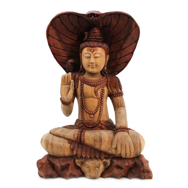 Ručno Izrezbarena Statua - Shiva s Kobrom 50cm