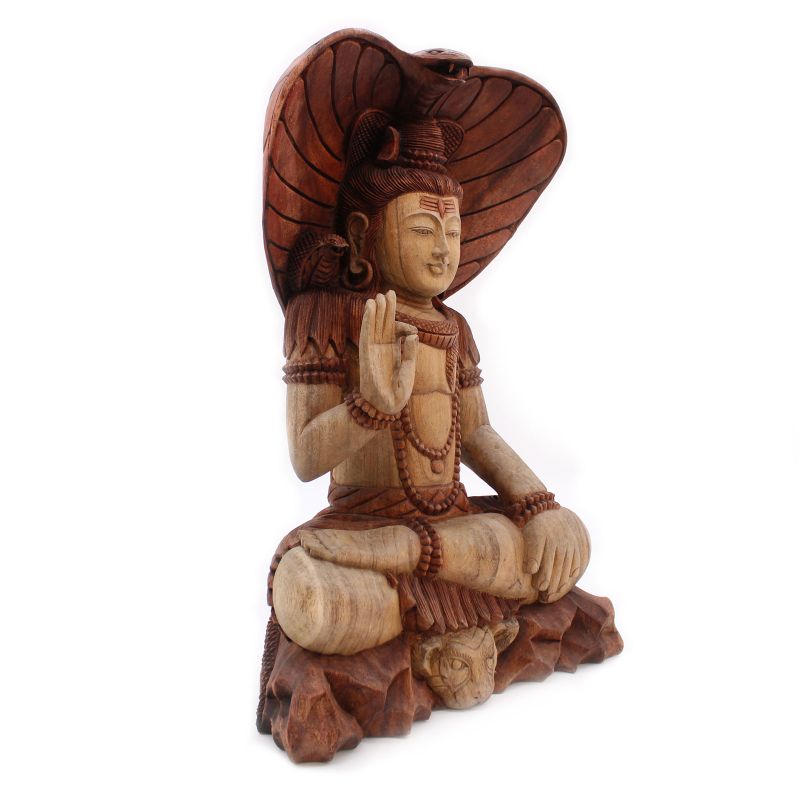 Ručno Izrezbarena Statua - Shiva s Kobrom 50cm