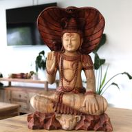 Ručno Izrezbarena Statua - Shiva s Kobrom 50cm