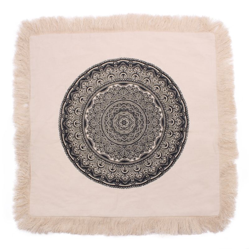 Tradicionalna Mandala Jastučnica - 60x60cm - Crna
