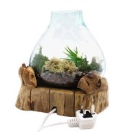 Molten Glass Large Fish Tank 3,7 litara (s komorom za osvjetljenje) - 30 cm (UK utikač)