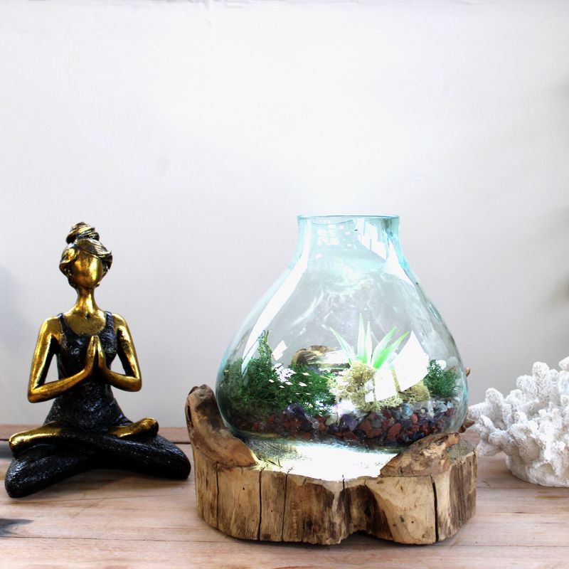 Molten Glass Large Fish Tank 3,7 litara (s komorom za osvjetljenje) - 30 cm (UK utikač)