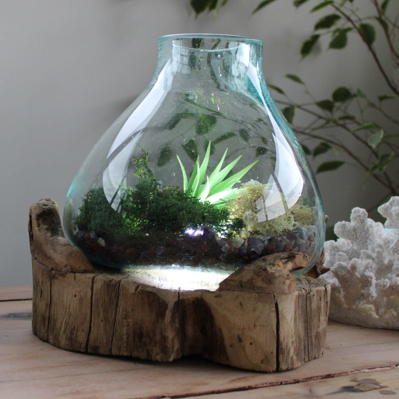 Molten Glass Large Fish Tank 3,7 litara (s komorom za osvjetljenje) - 30 cm (UK utikač)
