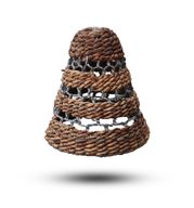 Sjenilo za Svjetiljke od Listova Banane - Siva - Set od 3