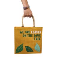 Jutene Torbe s Printom - We are Waves - Siva, Plava, Prirodna