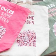 Pamučna Torba s Printom - We are Flowers - Maslinasta, Plava i Prirodna