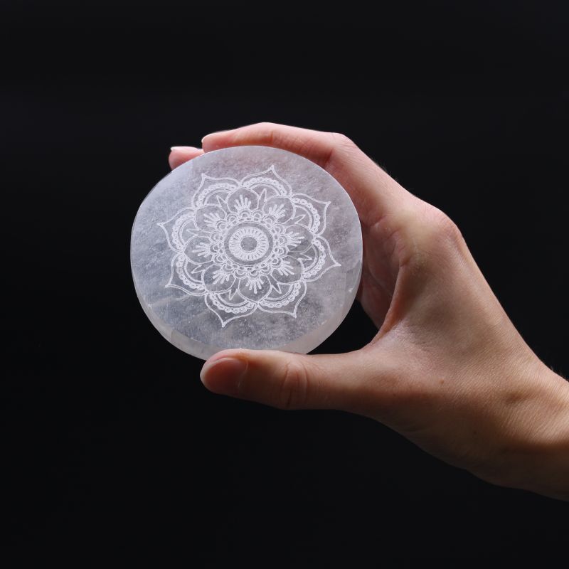 Mala Selenitna Ploča 8cm - Mandala