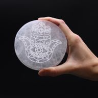 Srednja Selenitna Ploča 10cm - Hamsa