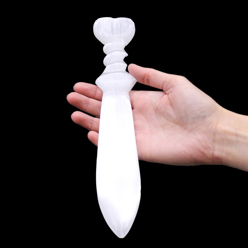 Veliki Selenitni Ritualni Nož - Spirala (25cm)