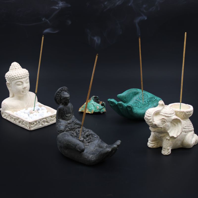 Buddha Fengshui Držač za Mirisne Štapiće - Krem