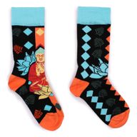 Hop Hare Bamboo Socks - Blue Buddha & Lotus S/M