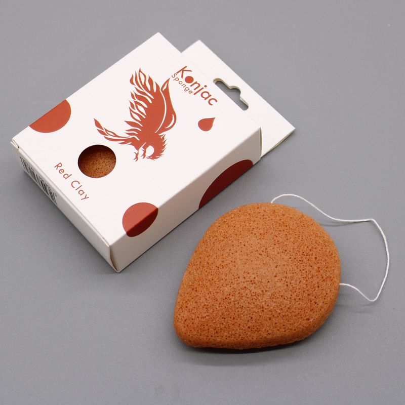 Konjac Spužva (Oblik Suze) - Crvena Glina - Pomlađujuća