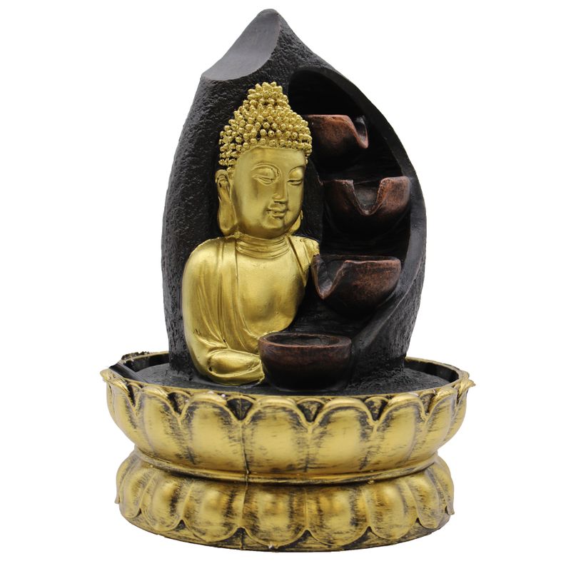 Stolna Fontana - Zlatni Buddha i Zdjelice 30cm