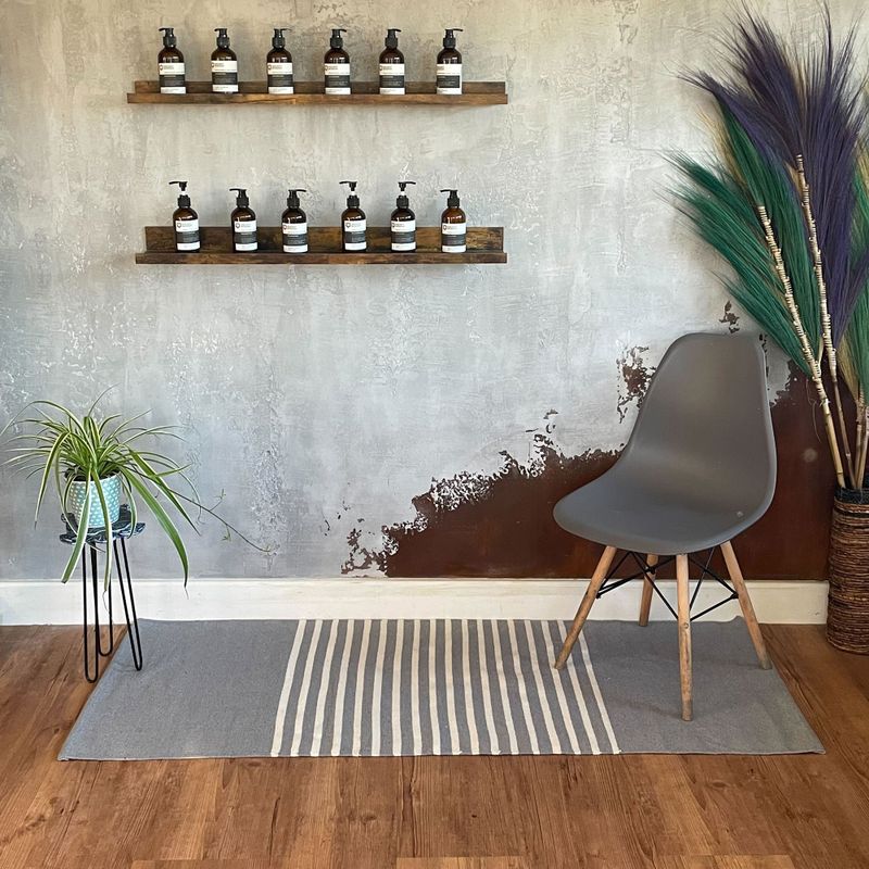 Indijski Pamučni Tepih - 70 x 170 cm - Siva
