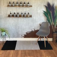 Indijski Pamučni Tepih - 70 x 170 cm - Crna/Siva