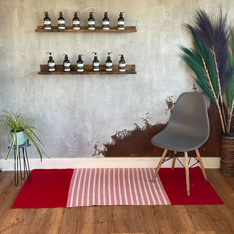 Indijski Pamučni Tepih - 70 x 170 cm - Crvena Ružičasta