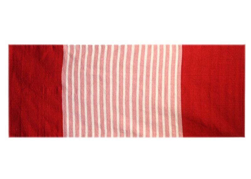 Indijski Pamučni Tepih - 70 x 170 cm - Crvena Ružičasta