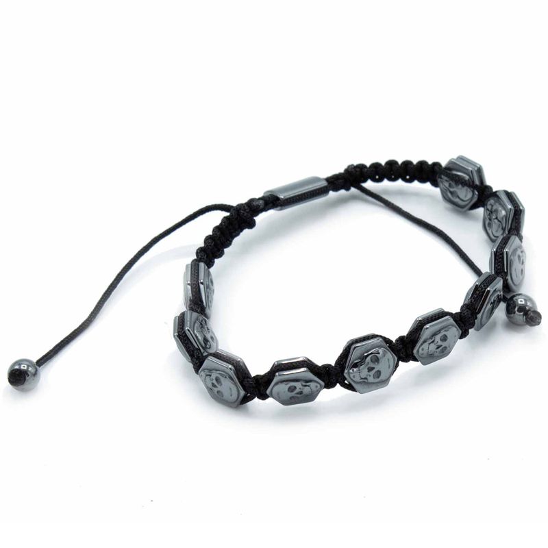 Magnetna Shamballa Narukvica od Hematita - Šesterokut i Lubanja