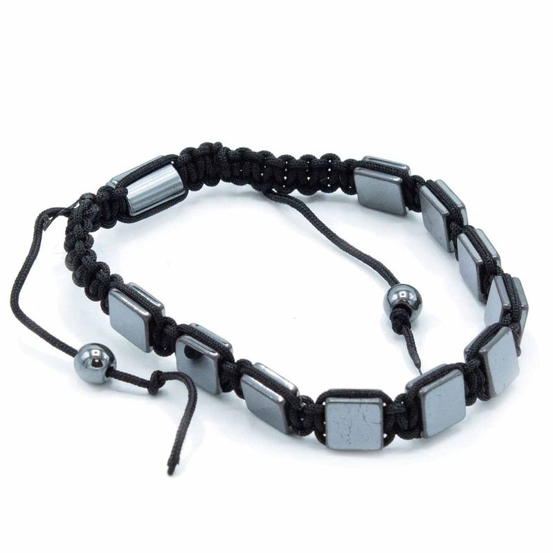 Magnetna Shamballa Narukvica od Hematita - Ravni Kvadrati