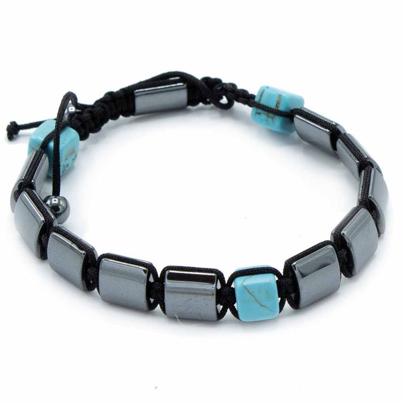Magnetna Shamballa Narukvica od Hematita - Tirkiz - Kockice