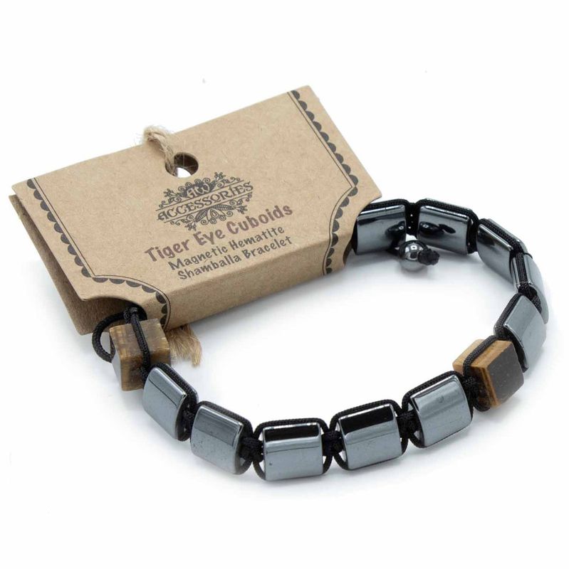 Magnetna Shamballa Narukvica od Hematita - Tigrovo Oko - Kockice