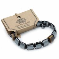 Magnetna Shamballa Narukvica od Hematita - Tigrovo Oko - Kockice